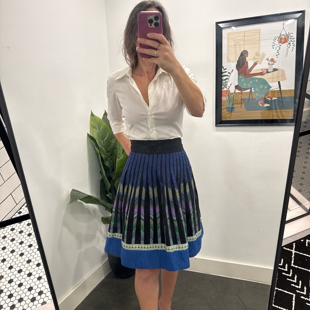 Elegant Blue and Black Women's Skirt
